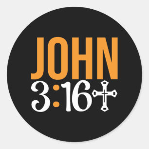 ヨハネ3:16 For God So Love the World Bible Verse ラウンドシール