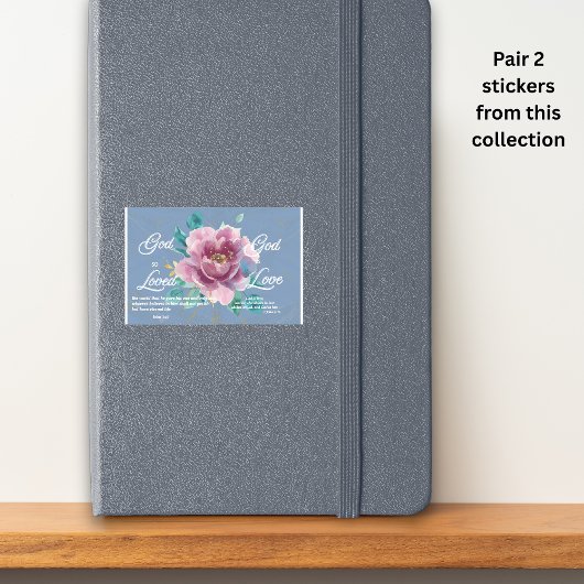 ヨハネ3:16 God so loved Blue Bible Verse シール