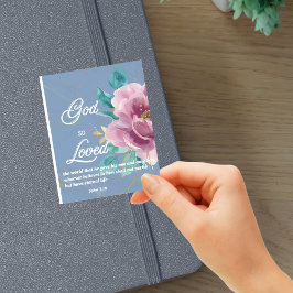 ヨハネ3:16 God so loved Blue Bible Verse シール