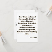 ヨハネ3:16 KJVバイブル聖句フラットグリーティングカード カード (正面/裏面インサイチュ)