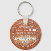 ヨハネ3:16 KJV永遠の命のバイブル聖句引用文 キーホルダー (正面)
