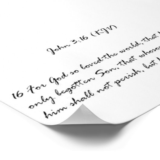 ヨハネ3:16 (KJV) ポスター (角)