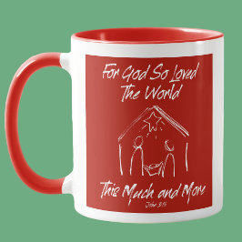 ヨハネ3:16 MANGER MUG – 赤 マグカップ