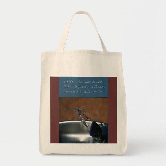 ヨハネ4:14わたしが水を飲む与え者 トートバッグ (正面)