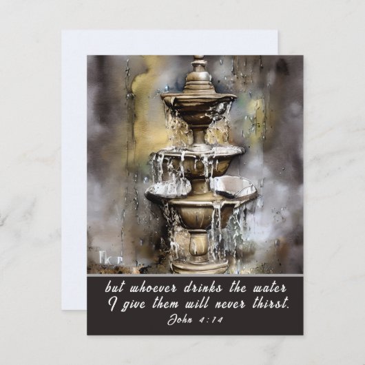ヨハネ4:14水を飲む者は誰でも私のカー与えド (正面/裏面)