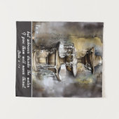 ヨハネ4:14水を飲む者は誰でも聖書与えに従う タペストリー (正面(横))