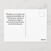 ヨハネ4:14水を飲む者は誰でも聖書与えに従う ポストカード (裏面)