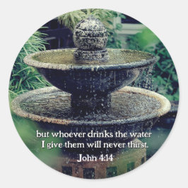 ヨハネ4:14水を飲む者は誰でも聖書与えに従う ラウンドシール