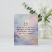 ヨハネ4:16 Bible Verse on Waterカラーデザイン ポストカード (スタンド正面)