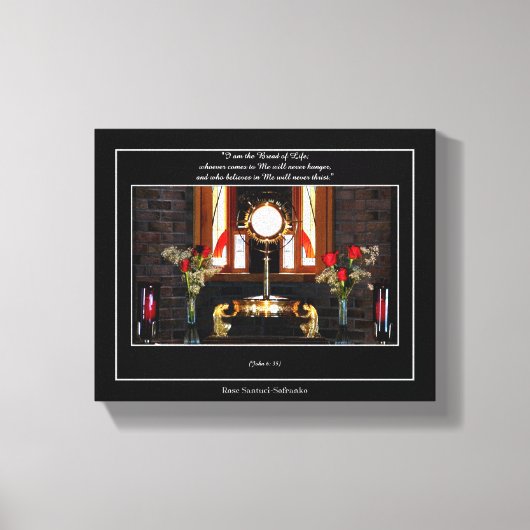 ヨハネ6:35聖餐式の者「わたしは命のパンである。 キャンバスプリント (正面)