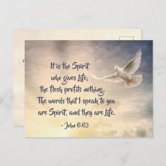 ヨハネ6:63わたしの言葉は話霊と命である ポストカード (正面/裏面)