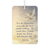 ヨハネ6:63生命の聖書は与え霊である カーエアーフレッシュナー (正面)