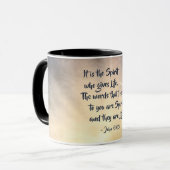 ヨハネ6:63生命の聖書与えは霊だ マグカップ (正面左)