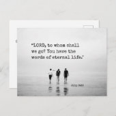 ヨハネ6:68主よ、わたしたちは誰に行こうか。聖書の聖句 ポストカード (正面/裏面)