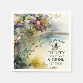 ヨハネ7:37わたしに対し来て渇いている者は スタンダードカクテルナプキン