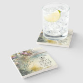 ヨハネ7:37わたしに対し来て渇いている者は ストーンコースター (横)