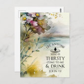 ヨハネ7:37わたしに対し来て渇いている者は ポストカード (正面/裏面)