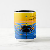 ヨハネ7:37わたしに渇いた者来は、聖書 マグカップ (中央)