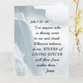 ヨハネ7:37わたしに渇いている来者は誰でも～イエス カード (黄色い花)