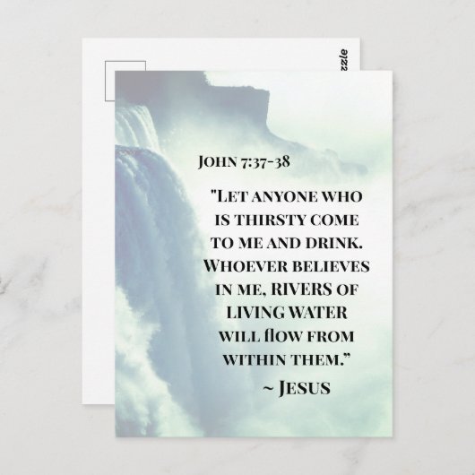 ヨハネ7:37わたしに渇いている来者は誰でも～イエス ポストカード (正面/裏面)