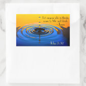 ヨハネ7:37わたしに渇き来て飲みなさい 長方形シール (バッグ)