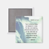 ヨハネ7:37 「わたしに渇いている来者」イエス マグネット (正面/裏面)