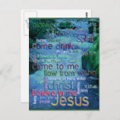 ヨハネ7:37-41急ぎ流れ ポストカード (正面/裏面)