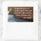 ヨハネ7:38わたしを信じる者 長方形シール (バッグ)