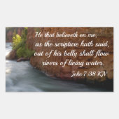 ヨハネ7:38わたしを信じる者 長方形シール (正面)