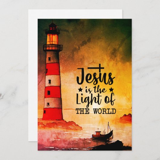 ヨハネ8イエスは世界のフラットカードの光である (正面/裏面)
