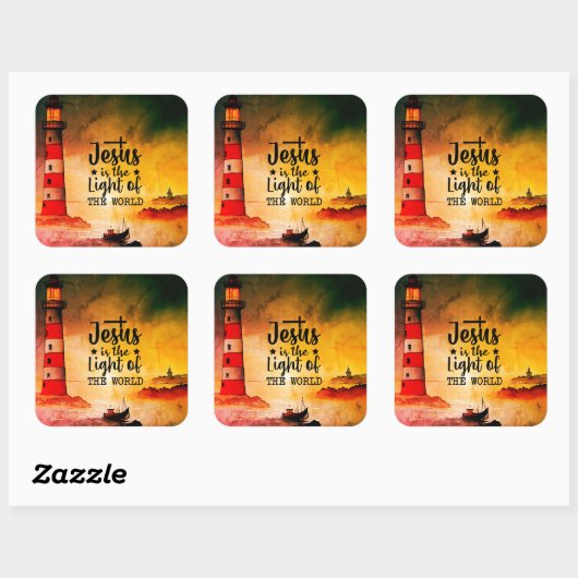 ヨハネ8イエスは世界灯台の光である スクエアシール (シート)