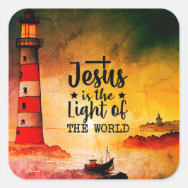 ヨハネ8イエスは世界灯台の光である スクエアシール