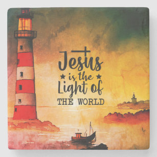 ヨハネ8イエスは世界灯台の光である ストーンコースター