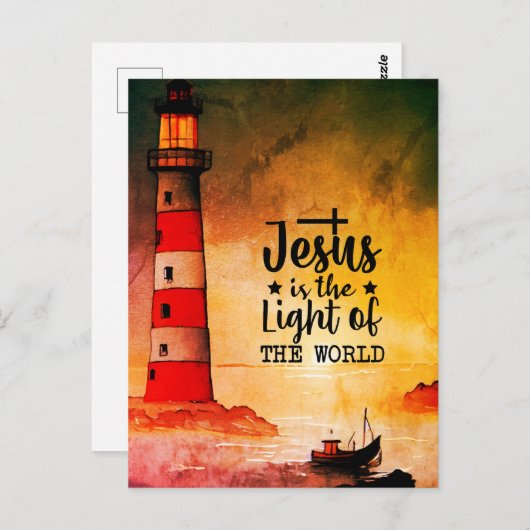 ヨハネ8イエスは世界灯台の光である ポストカード (正面/裏面)