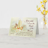 ヨハネ8:12イエスは言われた、「わたしは世の光である カード (黄色い花)