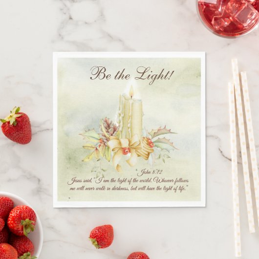 ヨハネ8:12イエスは言われた、「わたしは世の光である スタンダードランチョンナプキン (インサイチュ)