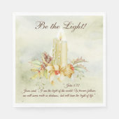 ヨハネ8:12イエスは言われた、「わたしは世の光である スタンダードランチョンナプキン (正面)