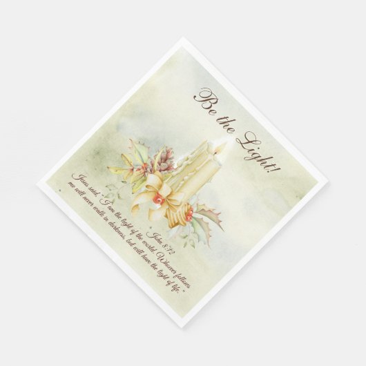 ヨハネ8:12イエスは言われた、「わたしは世の光である スタンダードランチョンナプキン (角)