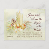 ヨハネ8:12イエスは言われた、「わたしは世の光である ポストカード (正面)