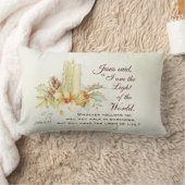 ヨハネ8:12イエスは言われた、「わたしは世の光である ランバークッション (ブランケット)