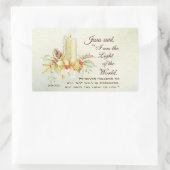 ヨハネ8:12イエスは言われた、「わたしは世の光である 長方形シール (バッグ)