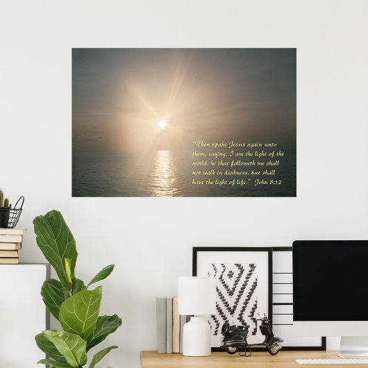 ヨハネ8:12 ポスター (ホームオフィス)