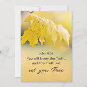 ヨハネ8:32真理は、あなた方に自由な聖書フラットカードを設定する (正面)