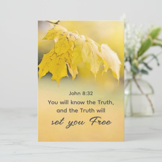 ヨハネ8:32真理は、あなた方に自由な聖書フラットカードを設定する (スタンド正面)