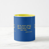 ヨハネ8:32聖書の聖なる書物、 経典第2節Two-Tone Mug マグカップ (中央)