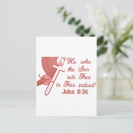 ヨハネ8:36 ポストカード (スタンド正面)