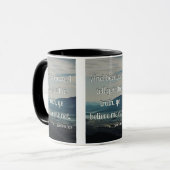 ヨハネ8:45 KJVバイブル聖なる書物、 経典Pic 2-Tone Mug マグカップ (正面左)