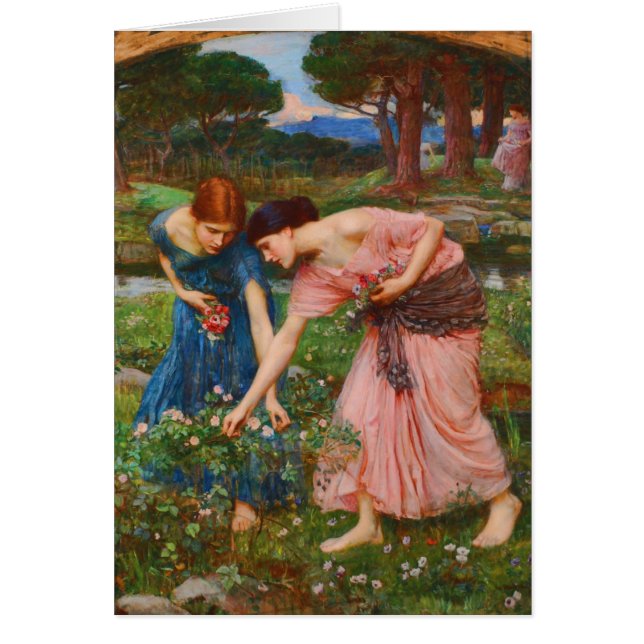 ヨハネ・ウォーターハウスのYe Mayの間にバラの芽を集める (正面)