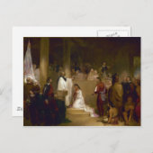 ヨハネ・ガドスビー・チャップマンによるポカホンタのバプテスマ ポストカード (正面/裏面)