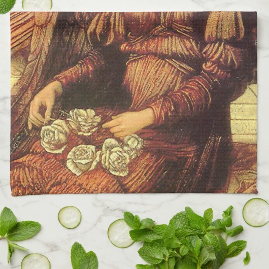 ヨハネ・ストラドウィックの天使による神の家の城壁 キッチンタオル (折り畳み)